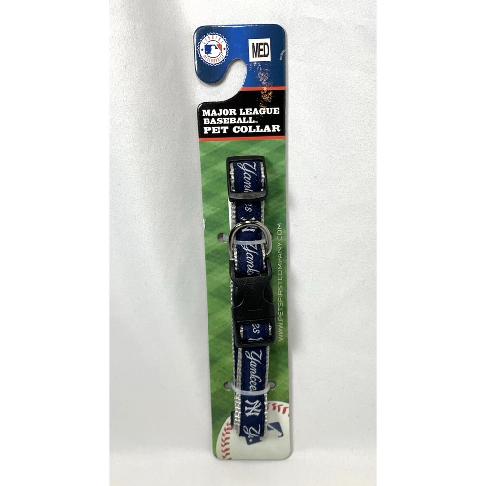 New York Yankees MLB Dog Collar Medium Webbing Strap‎ 3/4" Adjustable NEW